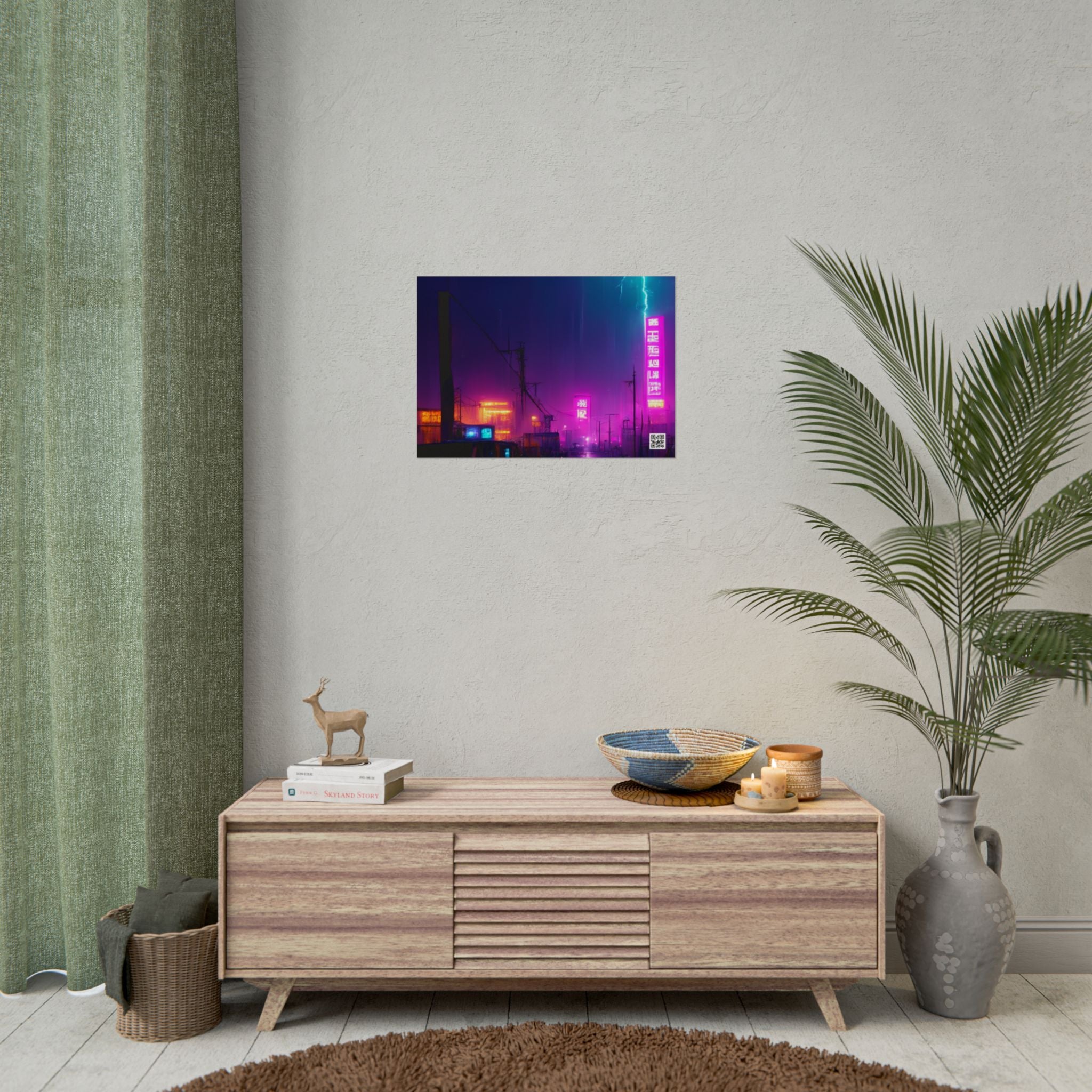 Cyberpunk Night City Poster — Neon Futuristic Wall Art