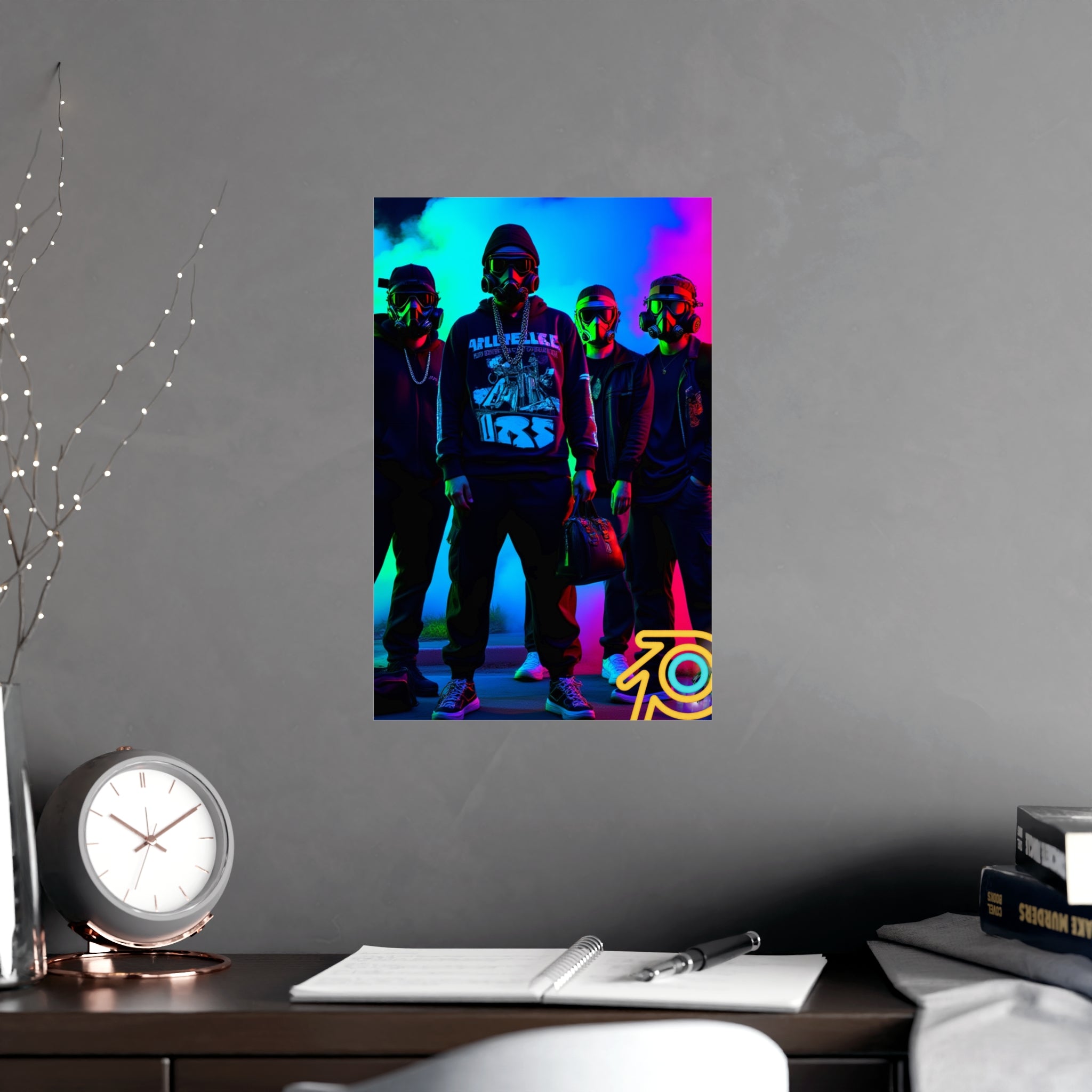 Neon Street Crew Matte Poster — Urban Vaporwave Wall Art