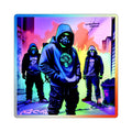 Holographic Die-Cut Sticker — Neon Gasmask Crew Street Art
