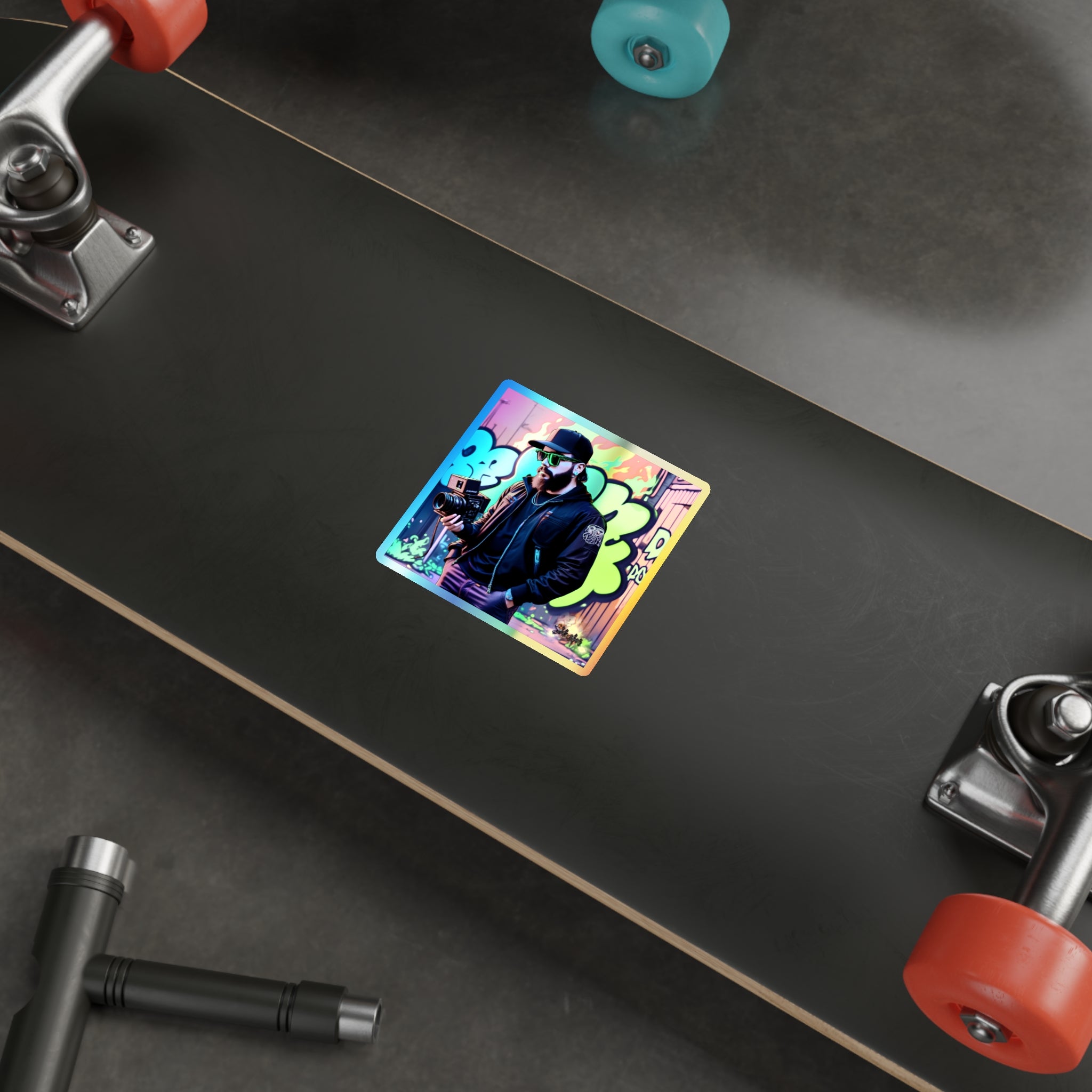Holographic Graffiti Photographer Vinyl Sticker — Ultra-Durable Die-Cut