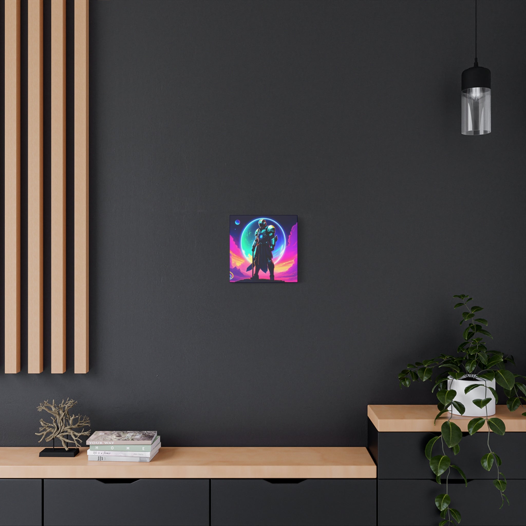 Outer Space Warrior Satin Canvas Wall Art — Classic Canvas