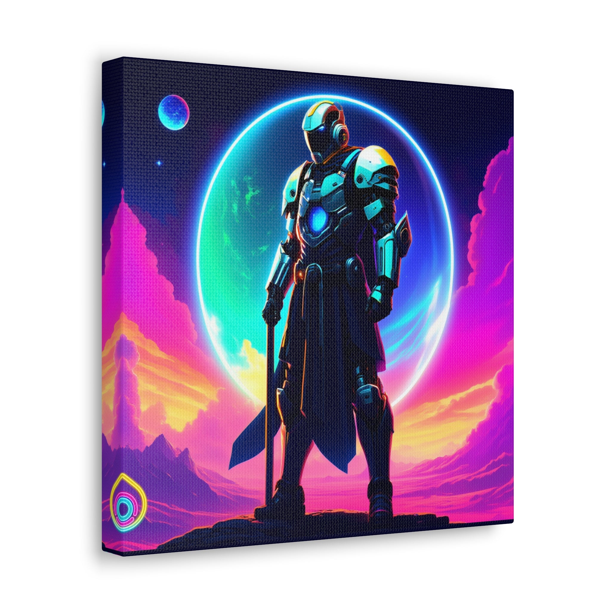 Outer Space Warrior Satin Canvas Wall Art — Classic Canvas