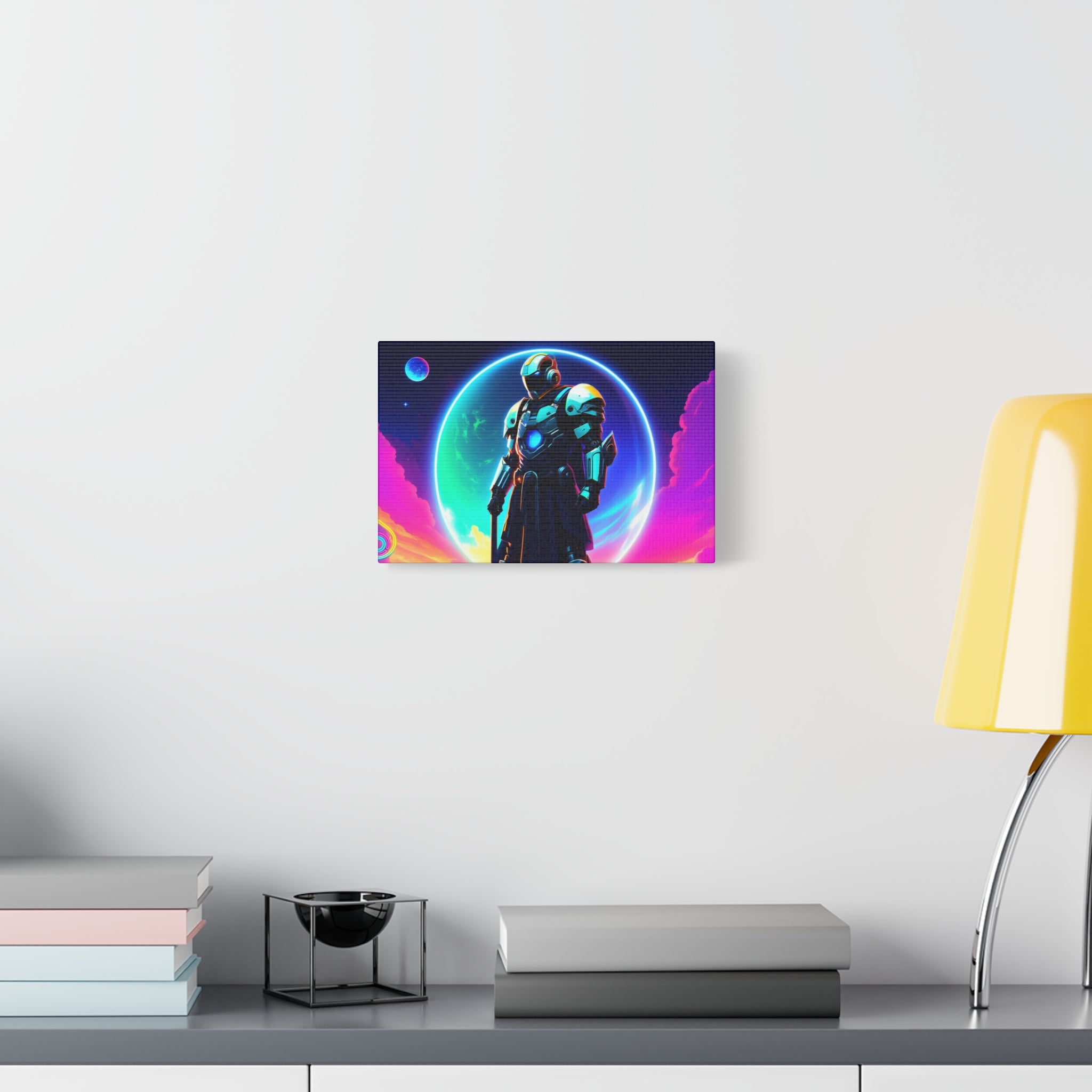 Outer Space Warrior Satin Canvas Wall Art — Classic Canvas