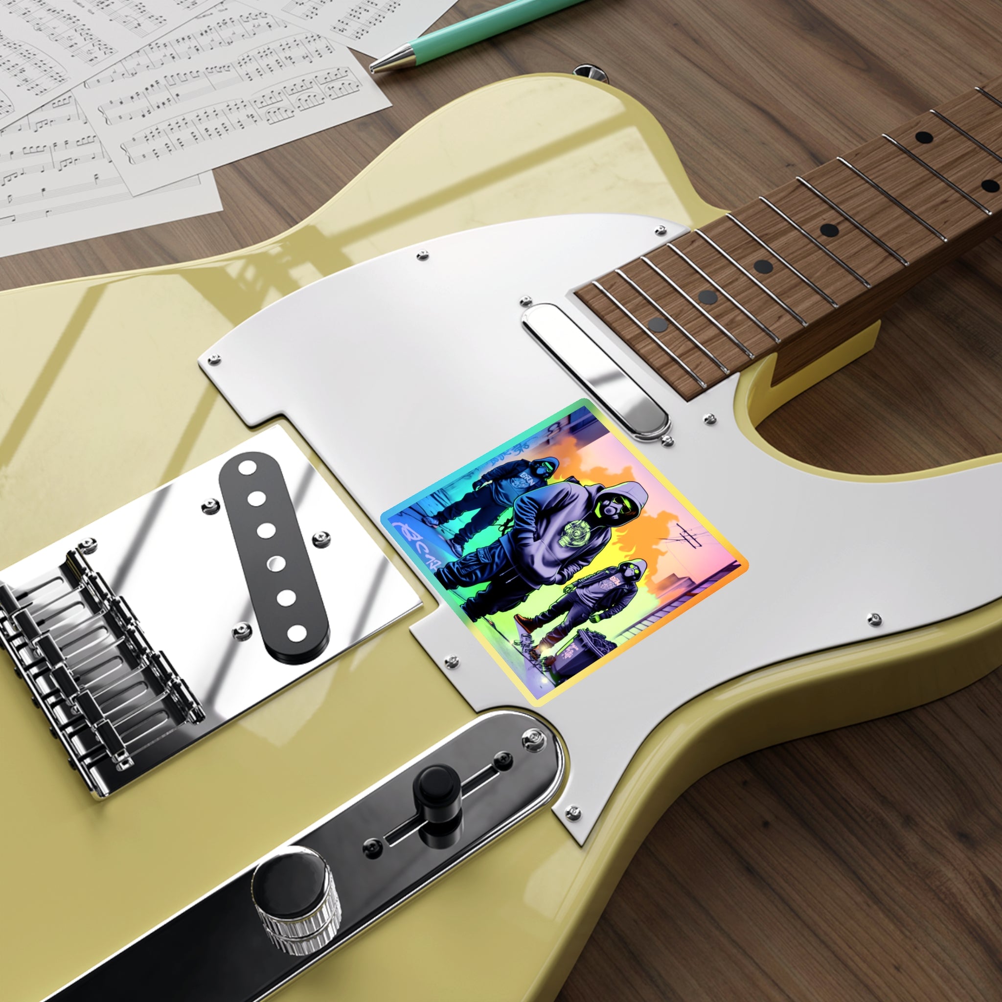 Gasmask Street Crew — Holographic Die-cut Sticker