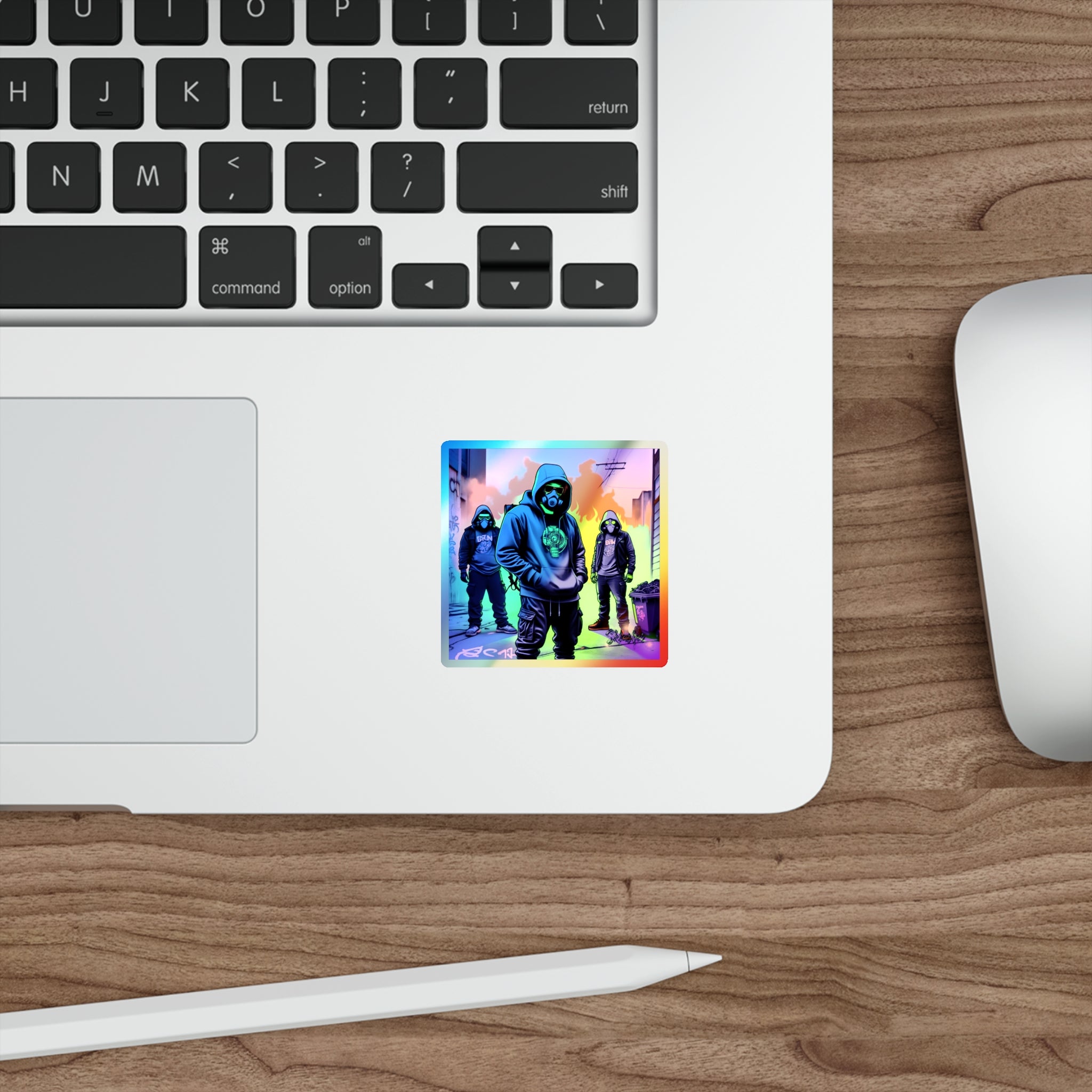 Gasmask Street Crew — Holographic Die-cut Sticker