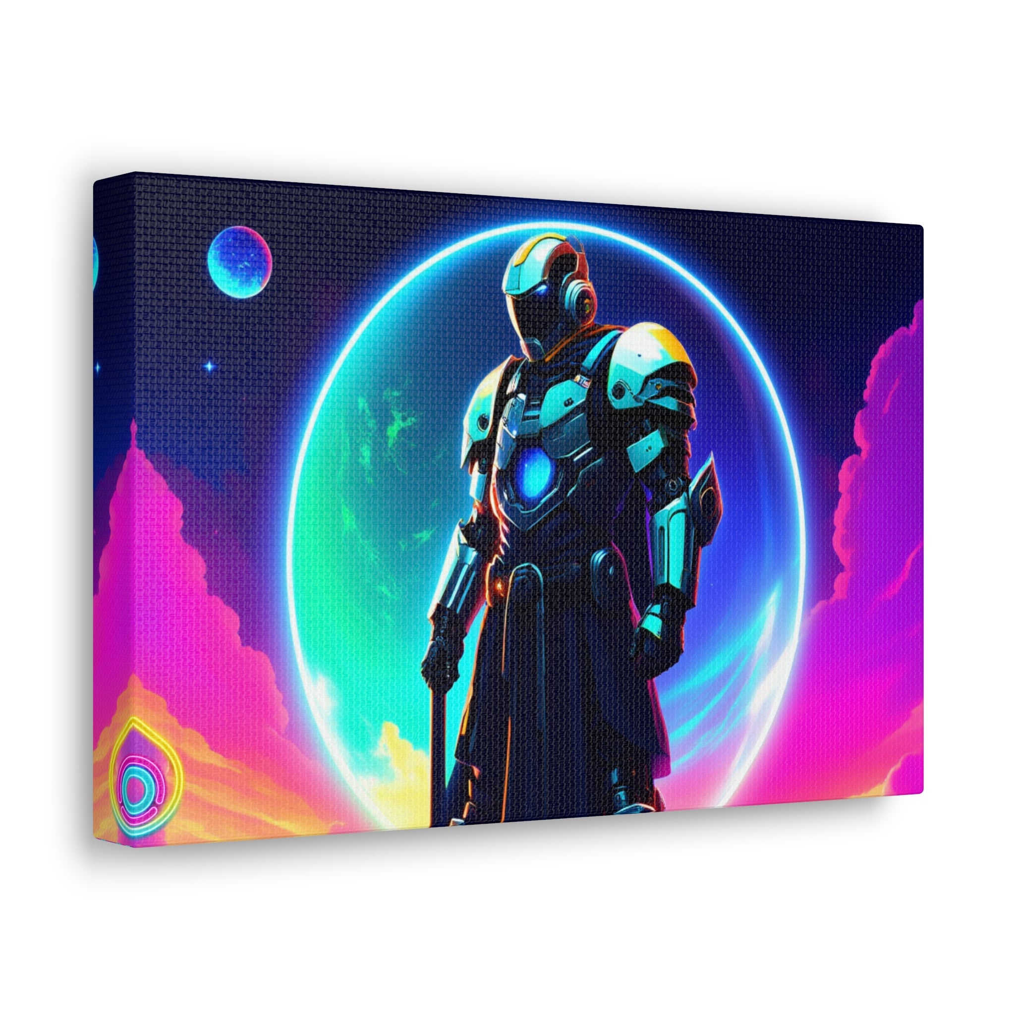 Outer Space Warrior Satin Canvas Wall Art — Classic Canvas