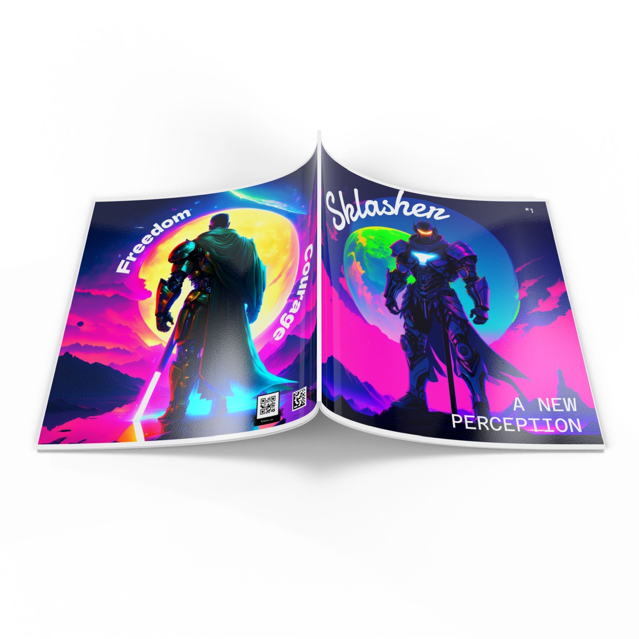 Limited Edition Neon Cyber Knights Collection #1 —  Keepsake Art Book