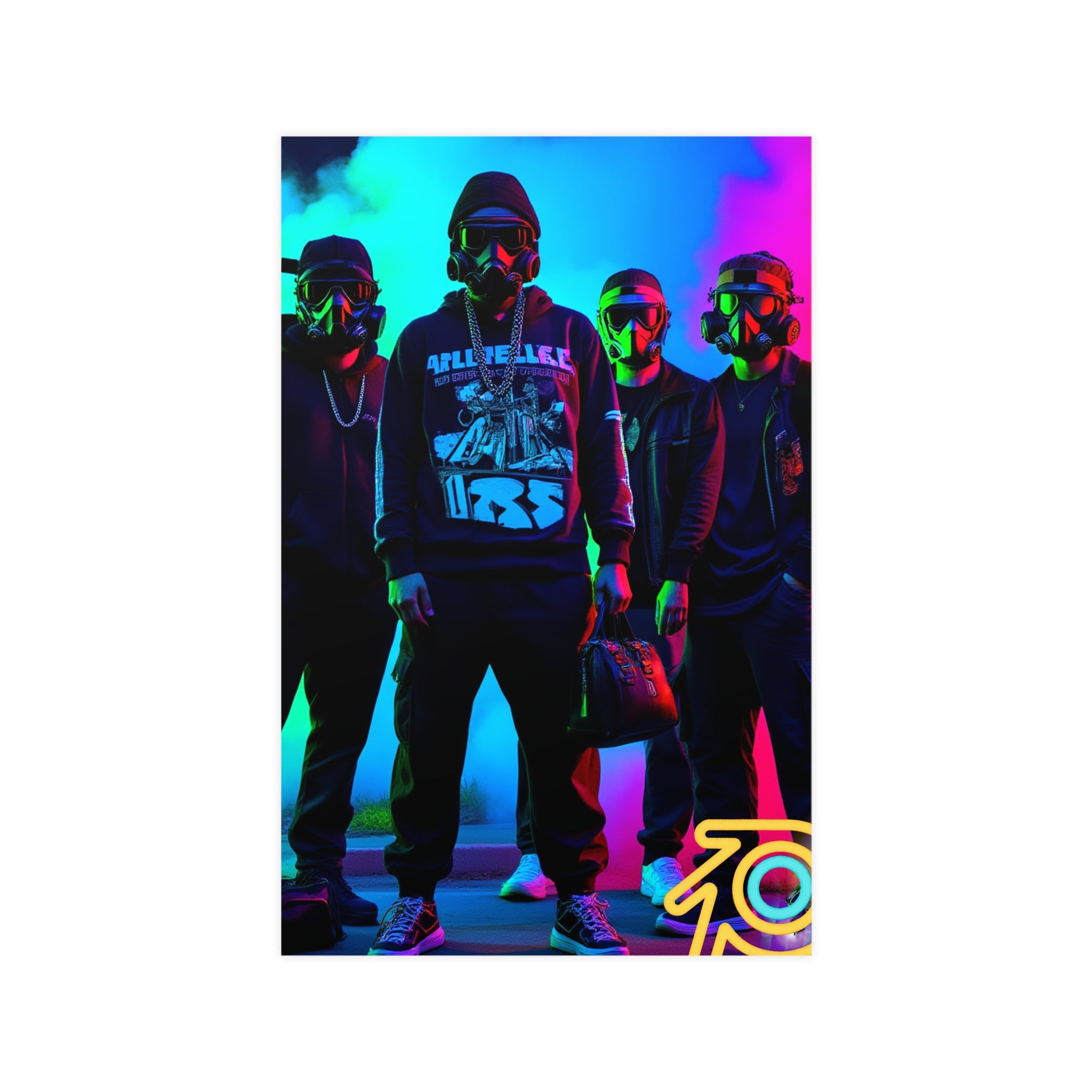 Neon Street Crew Matte Poster — Urban Vaporwave Wall Art