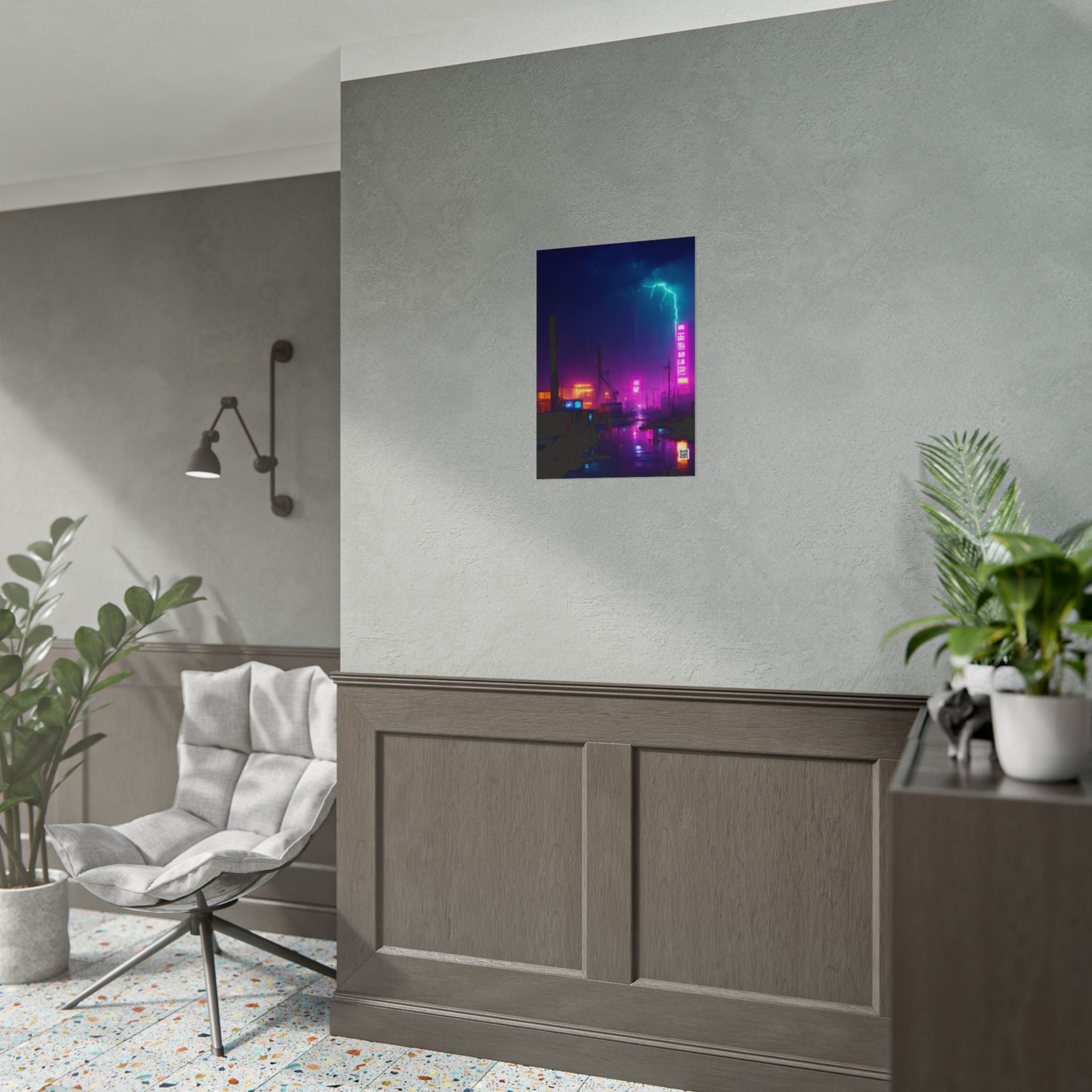 Cyberpunk Night City Poster — Neon Futuristic Wall Art