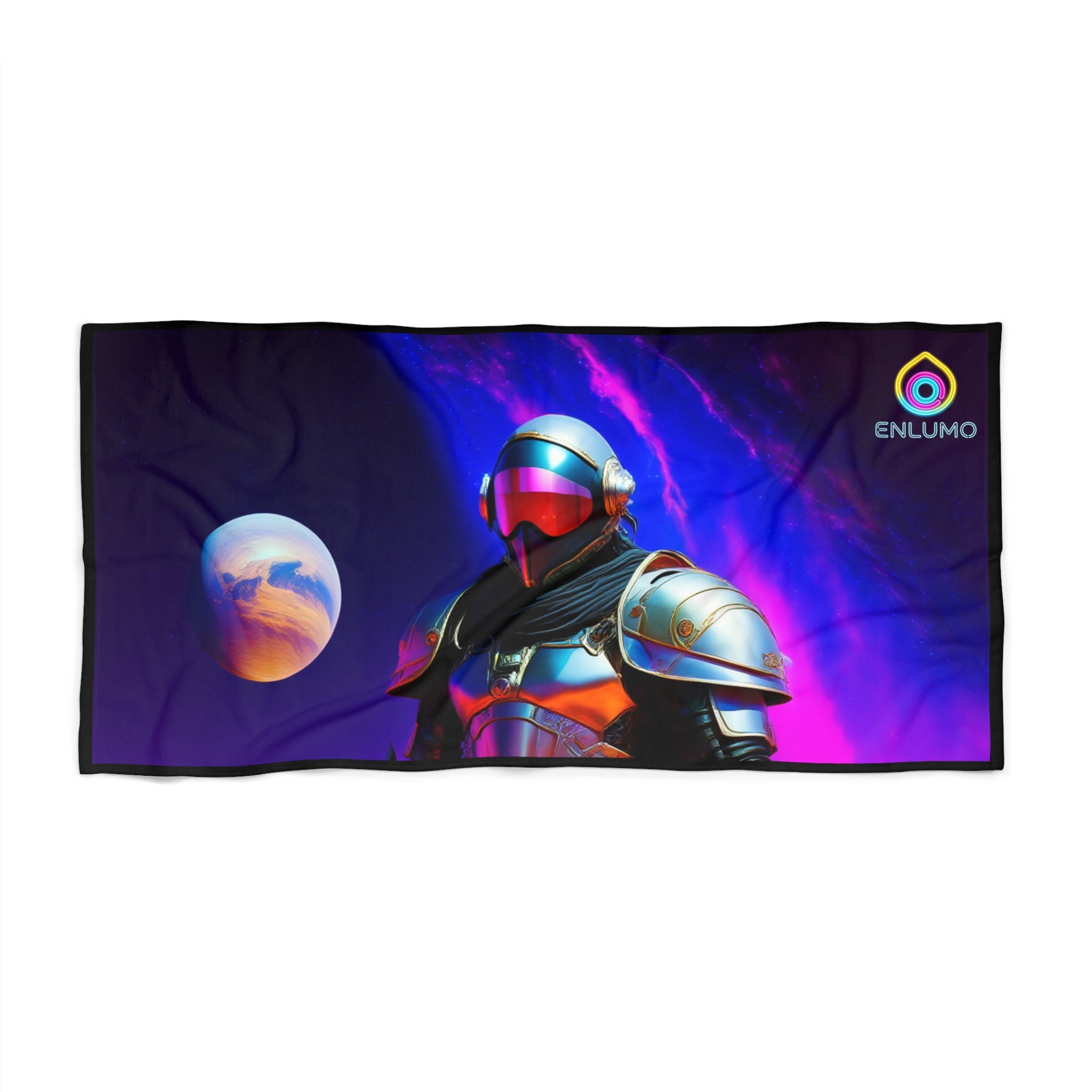 Galactic Space Knight Warrior — Sci‑Fi Beach Towel