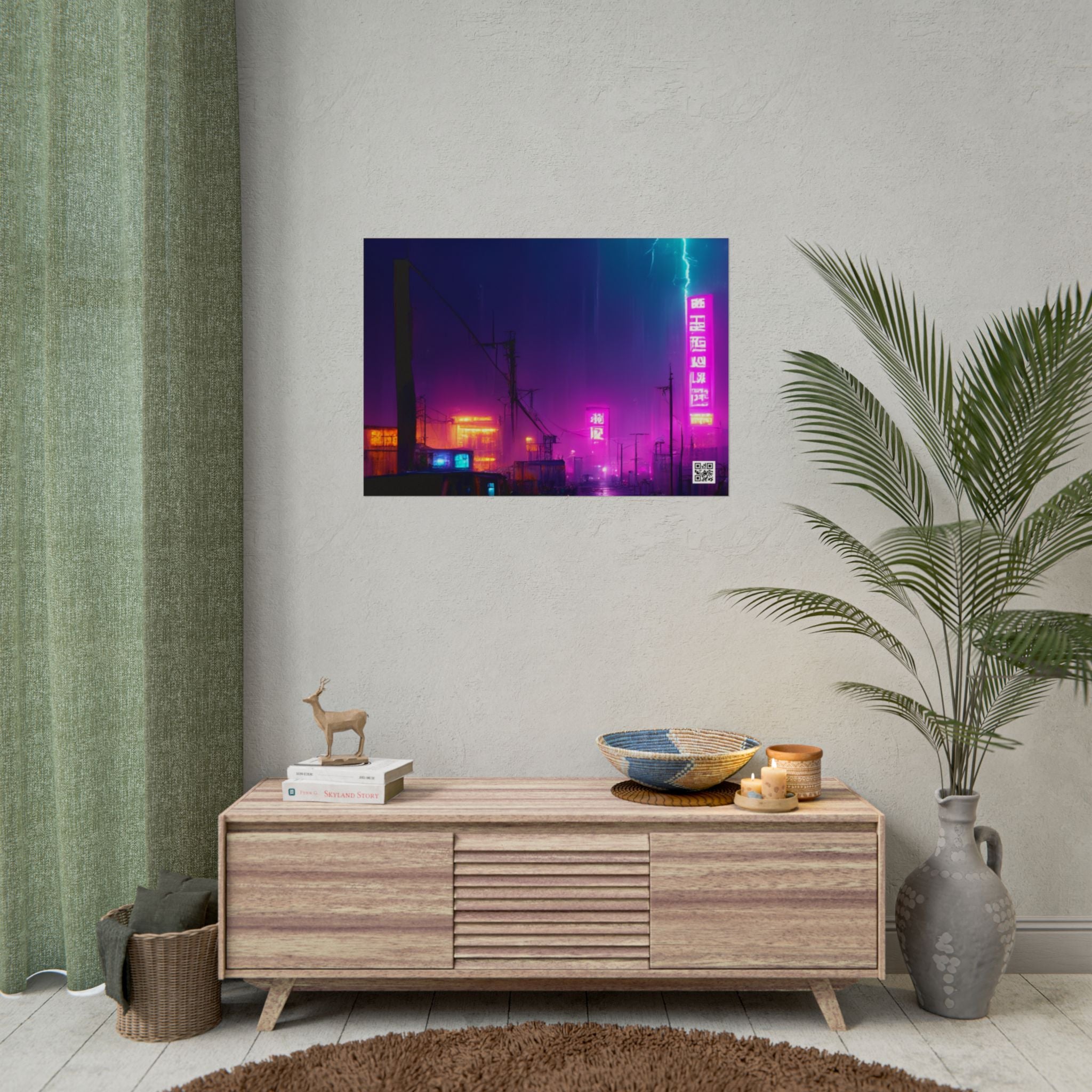 Cyberpunk Night City Poster — Neon Futuristic Wall Art