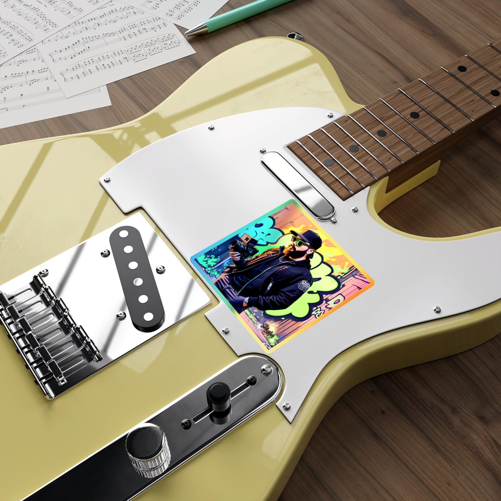Holographic Graffiti Photographer Vinyl Sticker — Ultra-Durable Die-Cut