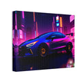 Colorful Retro Futuristic Sports Car — Stretched Canvas Wall Art