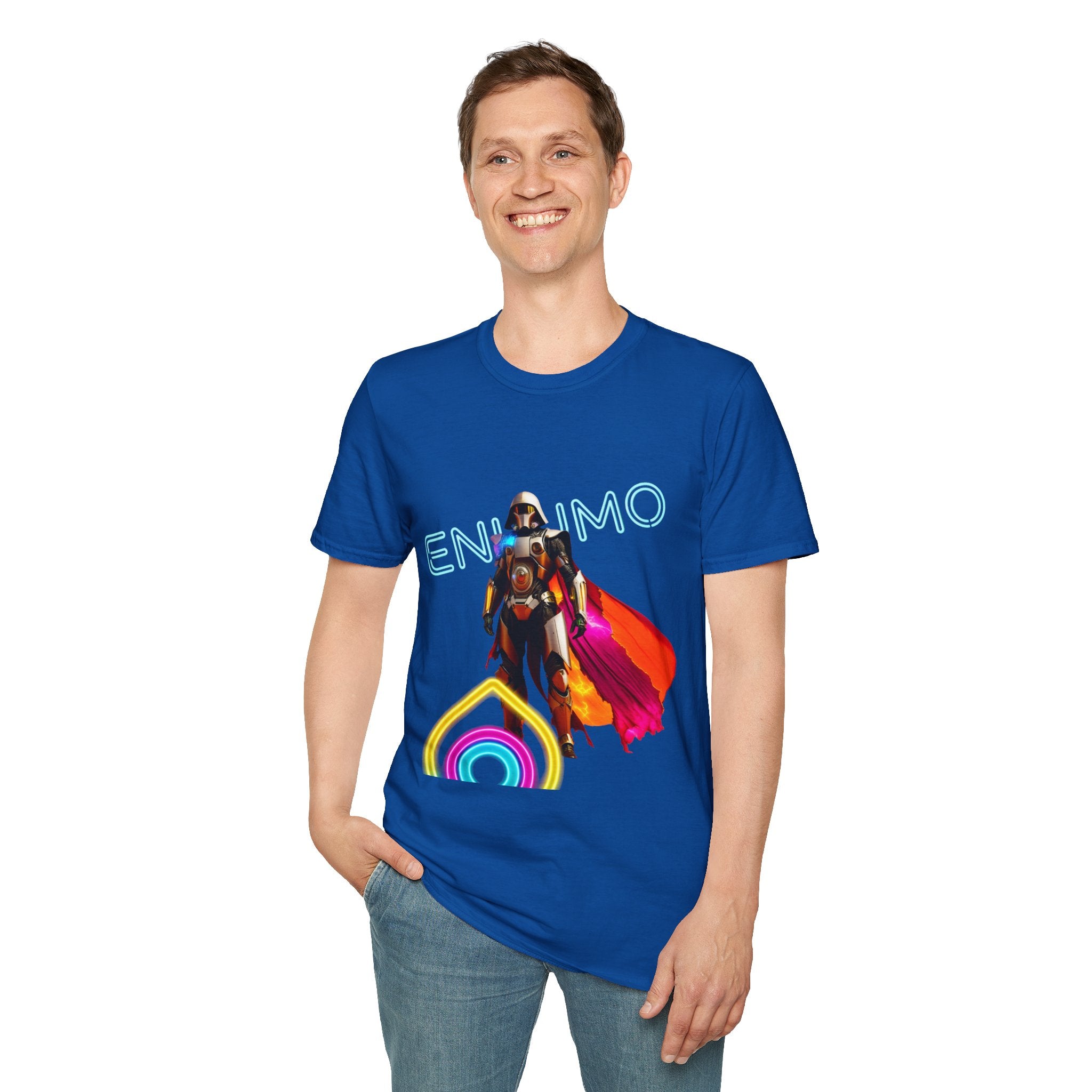 Super hero Character Colorful Cloak — Short Sleeve Shirt