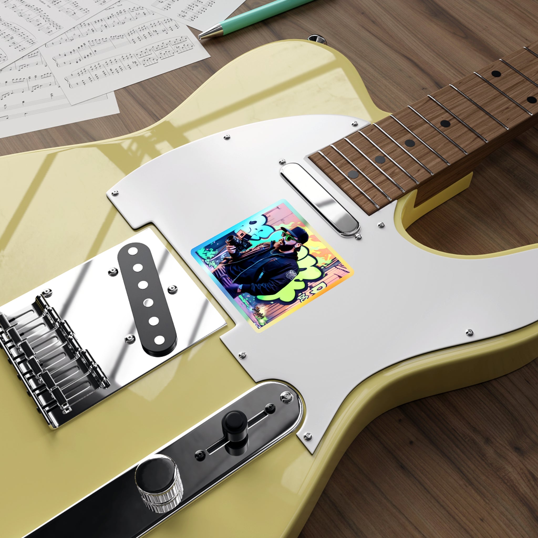 Holographic Graffiti Photographer Vinyl Sticker — Ultra-Durable Die-Cut