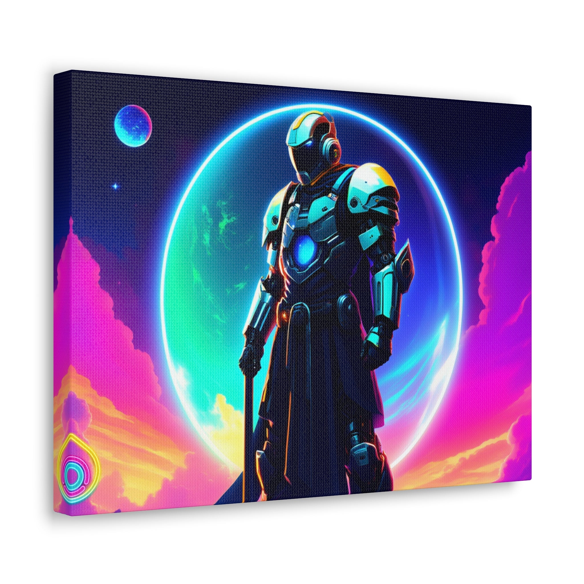 Outer Space Warrior Satin Canvas Wall Art — Classic Canvas