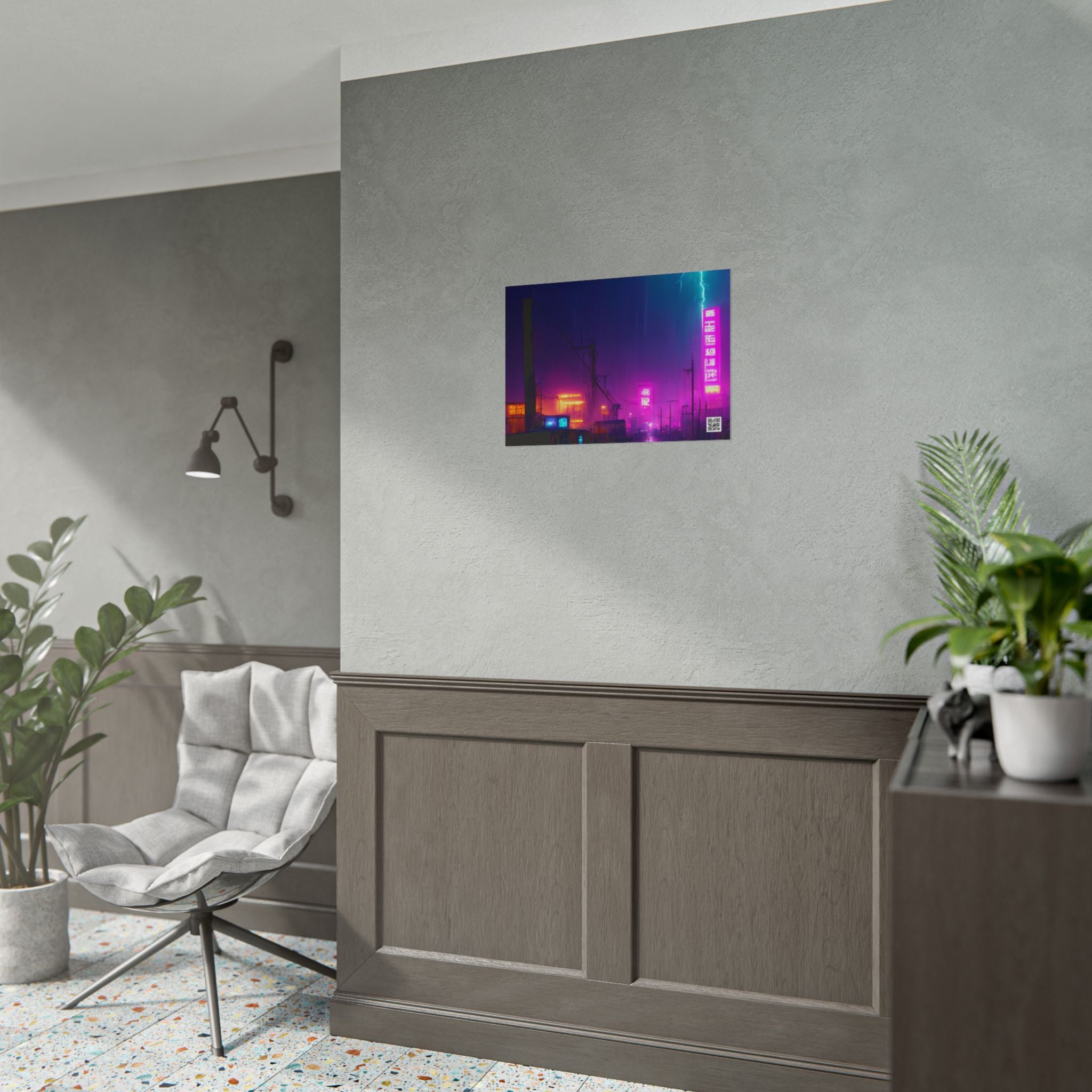 Cyberpunk Night City Poster — Neon Futuristic Wall Art