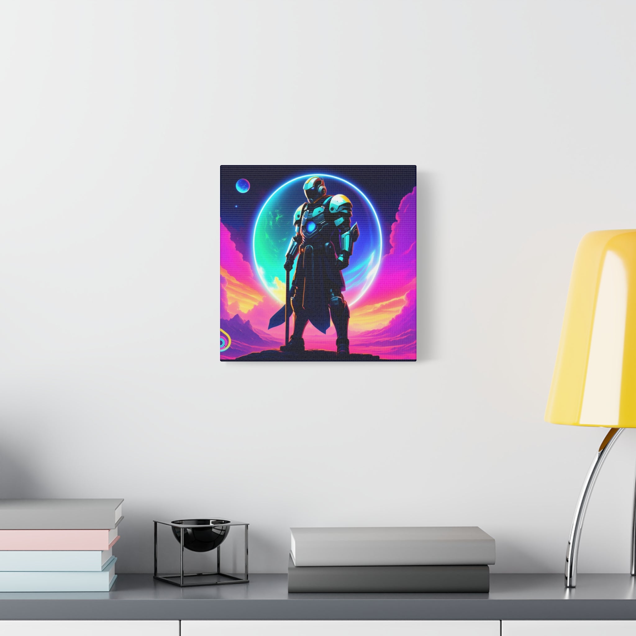 Outer Space Warrior Satin Canvas Wall Art — Classic Canvas