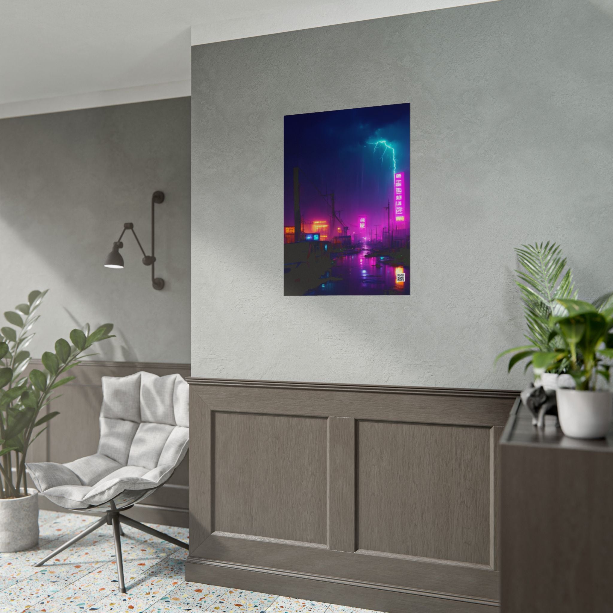 Cyberpunk Night City Poster — Neon Futuristic Wall Art