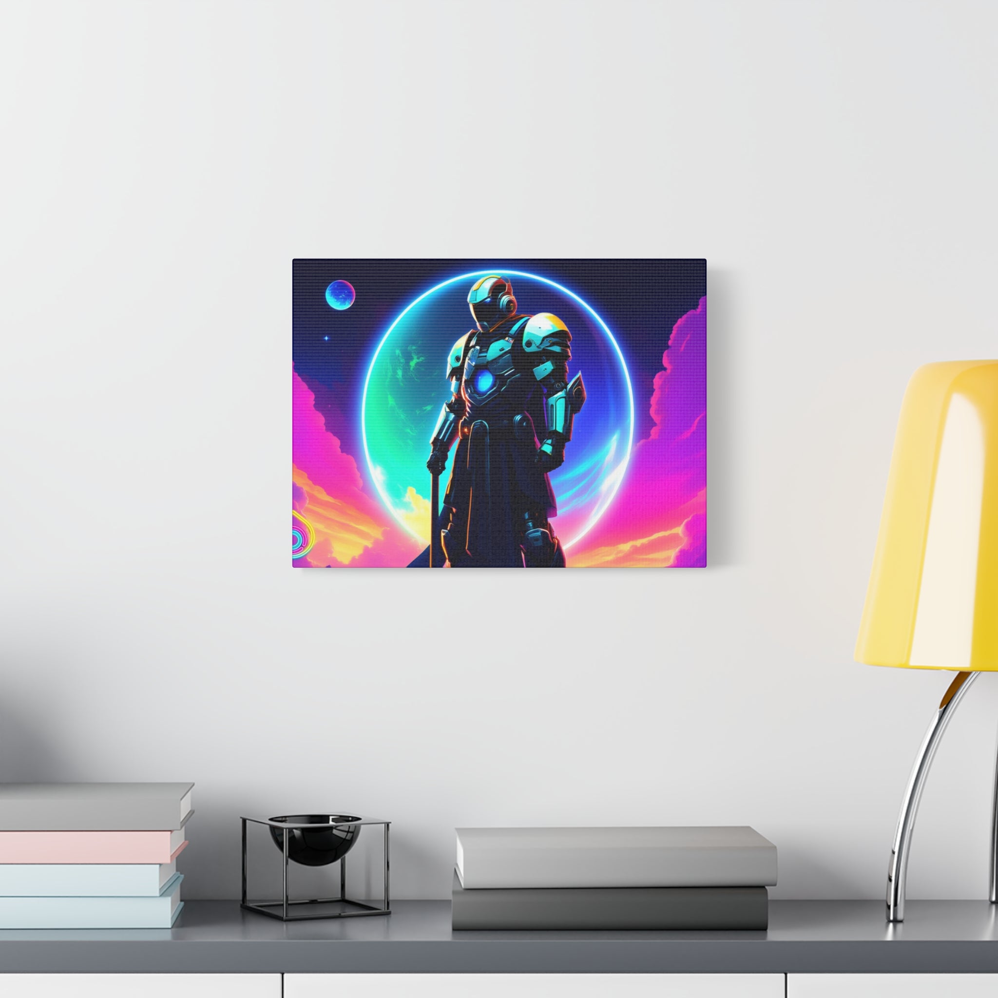 Outer Space Warrior Satin Canvas Wall Art — Classic Canvas