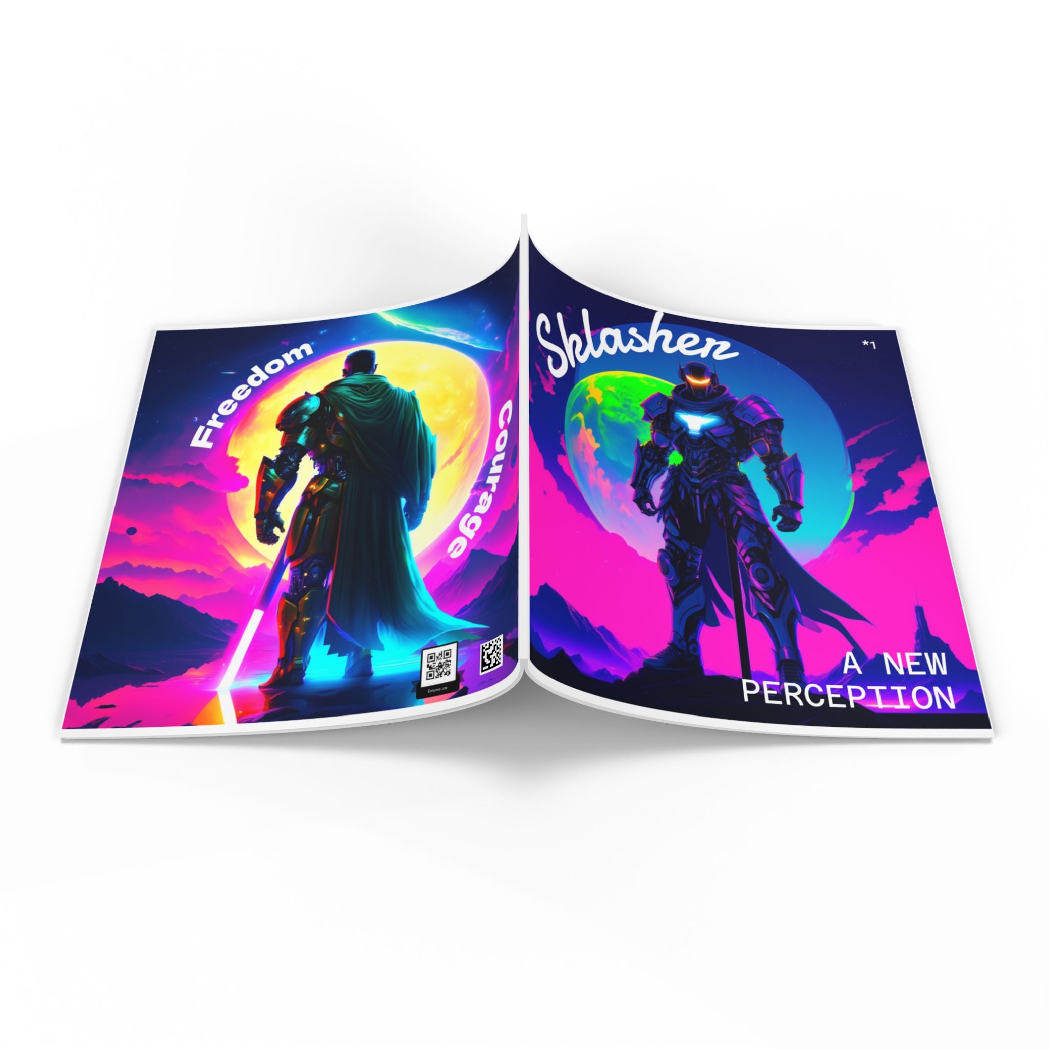 Limited Edition Neon Cyber Knights Collection #1 —  Keepsake Art Book