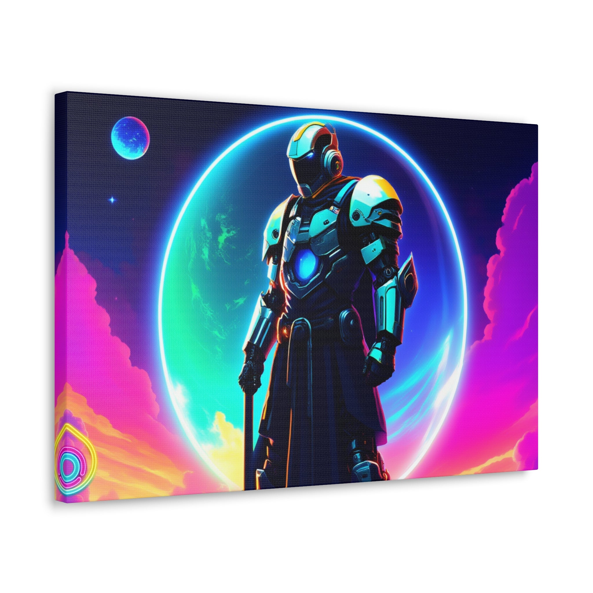 Outer Space Warrior Satin Canvas Wall Art — Classic Canvas