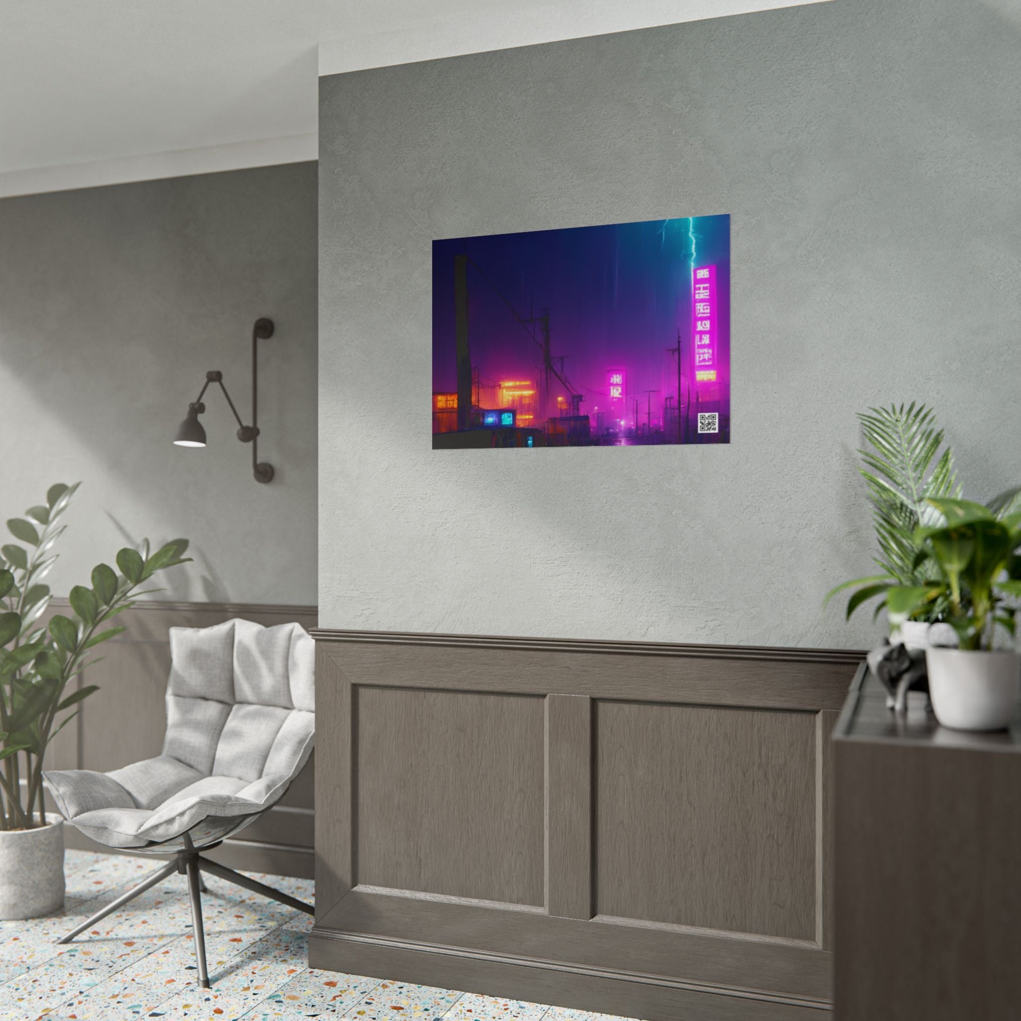 Cyberpunk Night City Poster — Neon Futuristic Wall Art