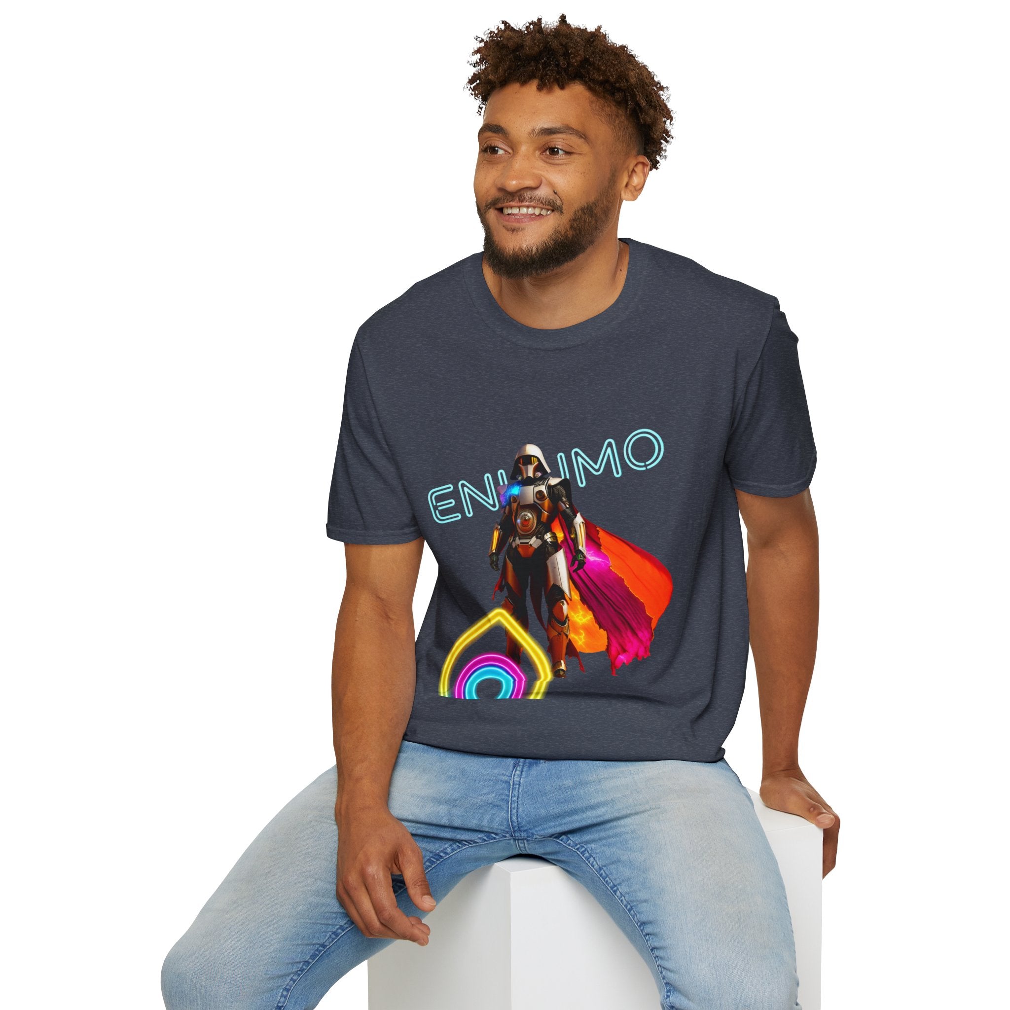 Super hero Character Colorful Cloak — Short Sleeve Shirt