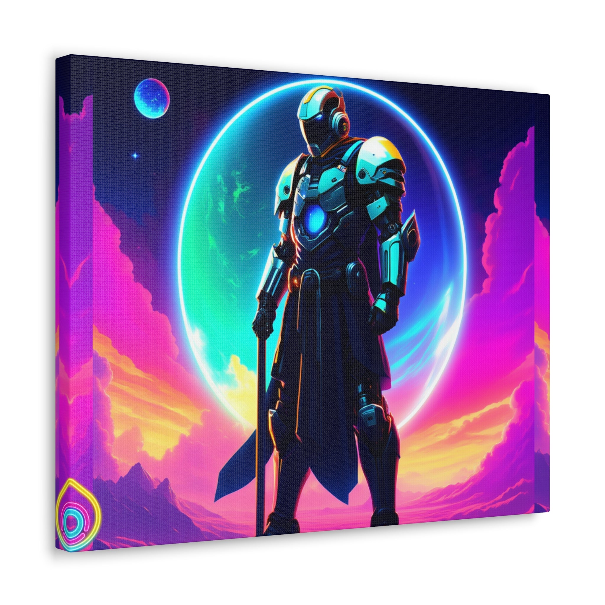 Outer Space Warrior Satin Canvas Wall Art — Classic Canvas