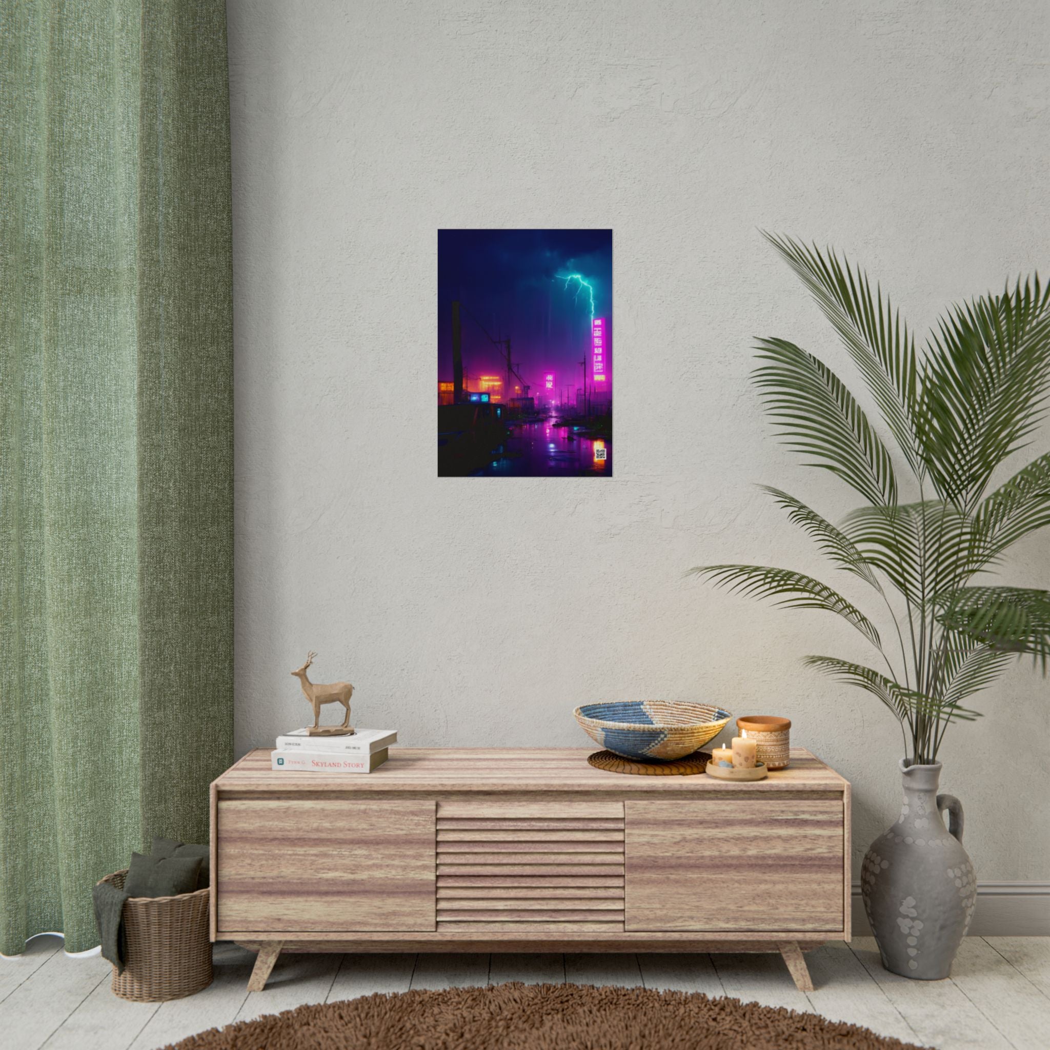 Cyberpunk Night City Poster — Neon Futuristic Wall Art